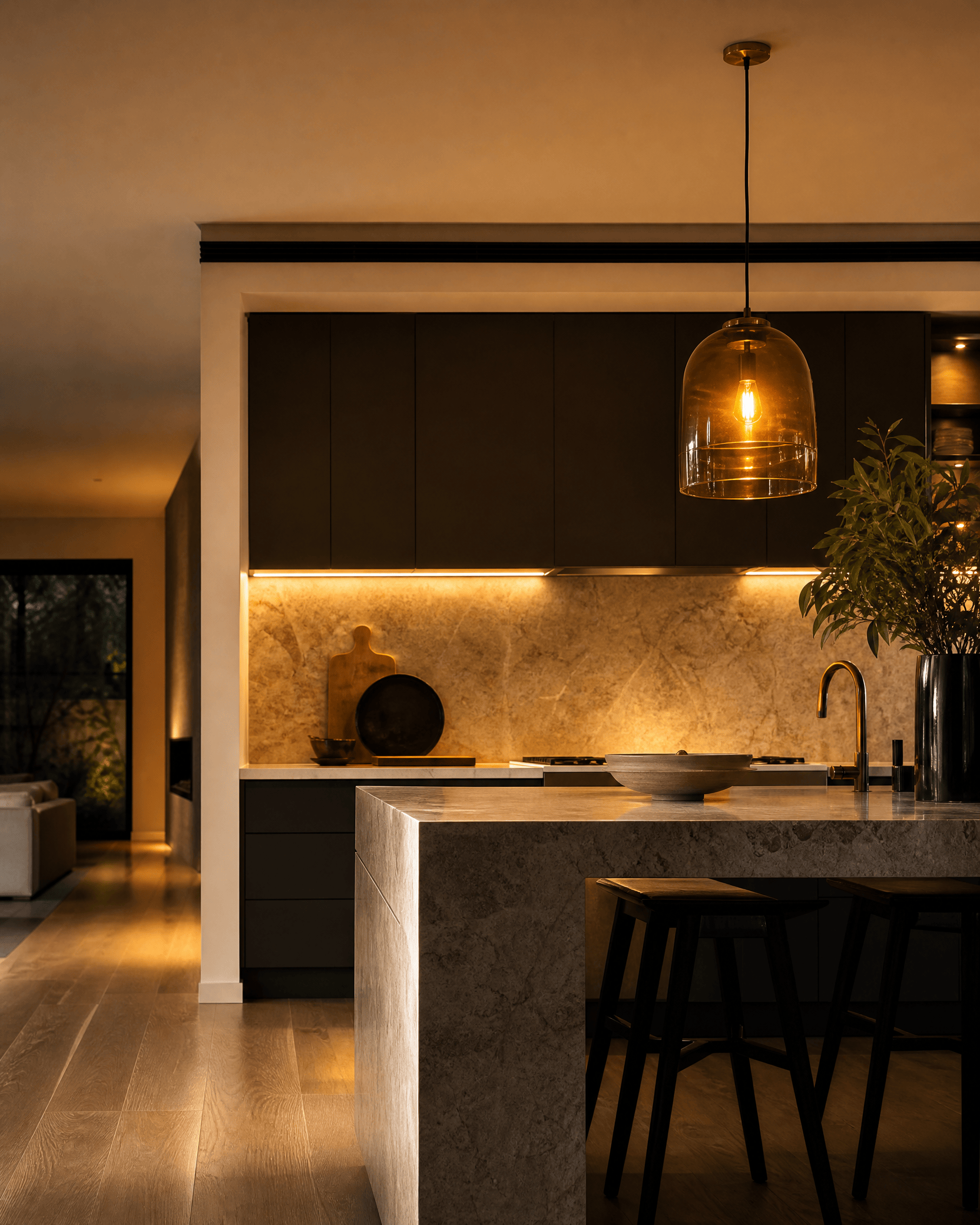 Residential feature lighting project